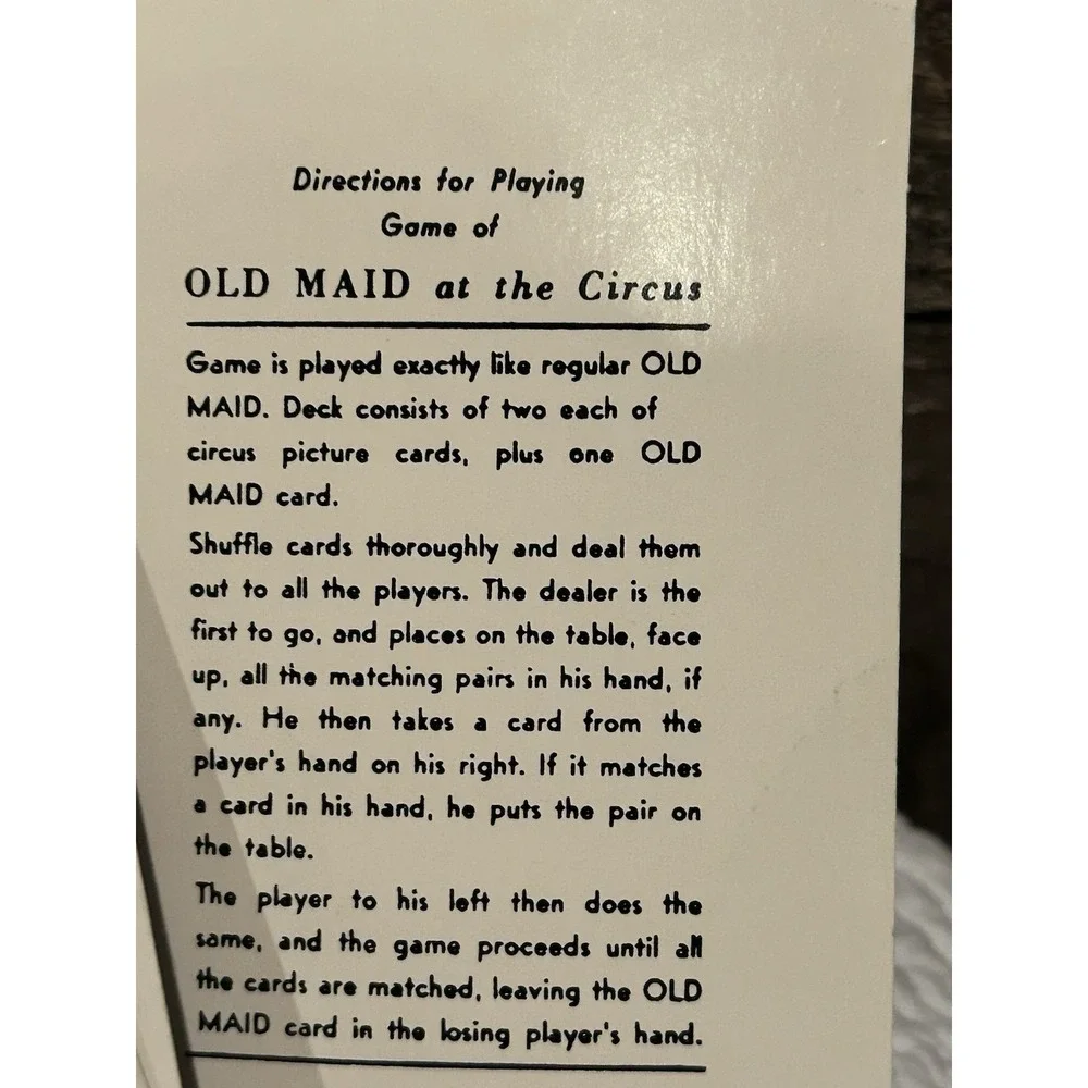 Vtg OLD MAID CIRCUS Card Game King‎ Size #3292 Edu-Cards 1973 100% All Matched